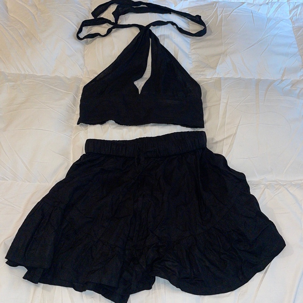 Black linen set